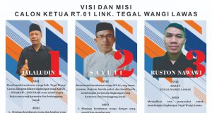 3 (Tiga) Kandidat Ketua RT 01 Link. Tegal Wangi Lawas
