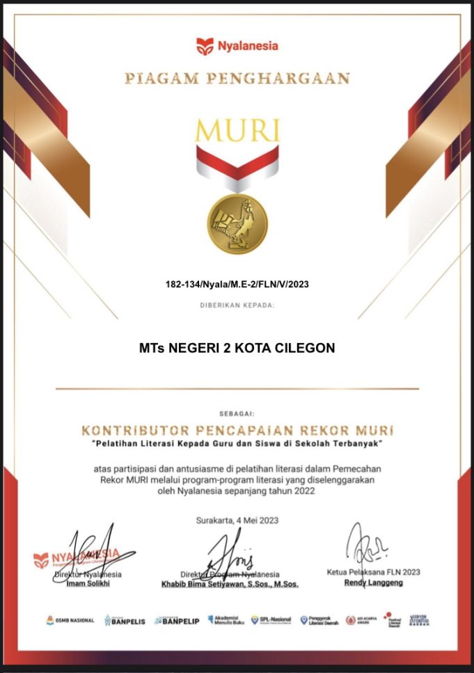 “REKOR ANYAR MTs NEGERI 2 KOTA CILEGON”