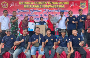 ” Karang Taruna Tunas Rawa Arum Memeriahkan HUT RI ke-78 dengan Program Senam Bulan Kemerdekaan”: “