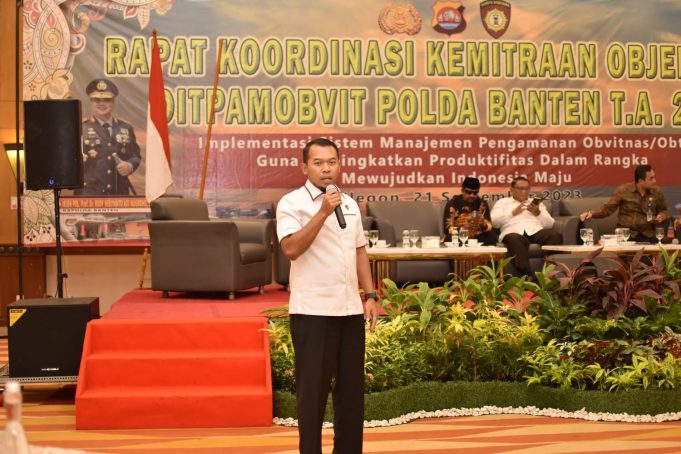 Wadirkrimsus Polda Banten Jadi Narasumber dalam Kegiatan Koordinasi Kemitraan Objek Vital untuk Meningkatkan Keamanan Wilayah