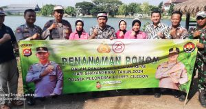 Penanaman Pohon dalam Rangka Peringatan ke-78 Hari Bhayangkara oleh Polsek Pulomerak Polres Cilegon