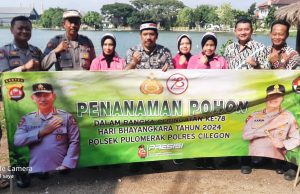 Penanaman Pohon dalam Rangka Peringatan ke-78 Hari Bhayangkara oleh Polsek Pulomerak Polres Cilegon