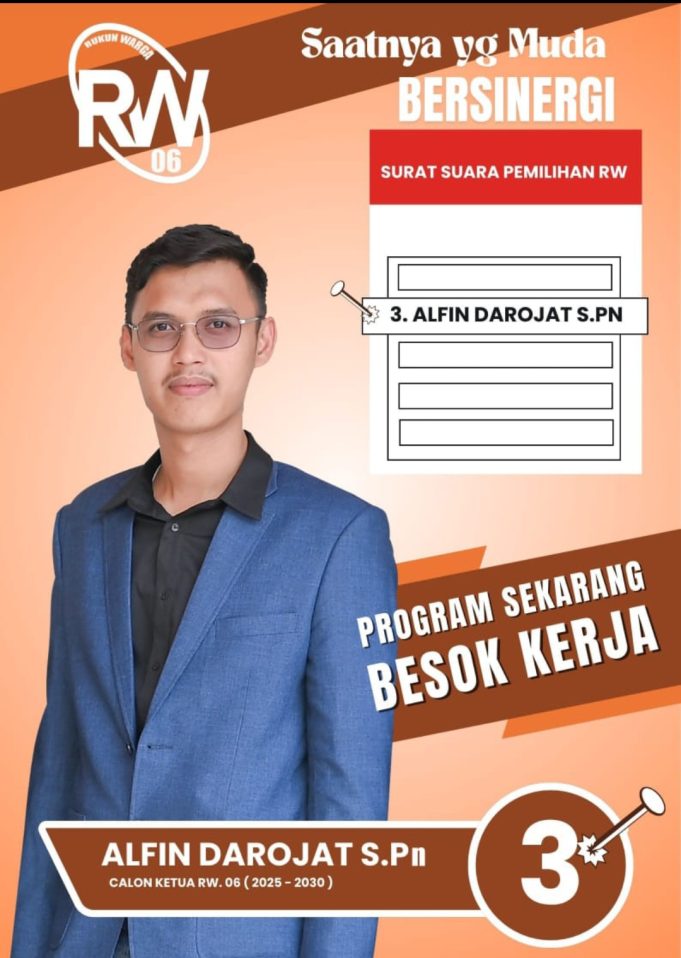 Alfin Darojat Elected as Chairman of RW 06 Rawa Arum After Winning Majority Vote